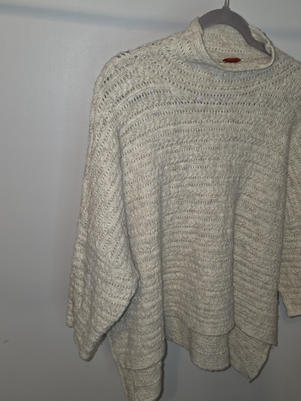 Kerisma Cream Open-Knit Turtleneck Sweater